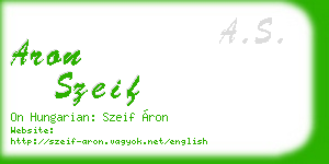 aron szeif business card